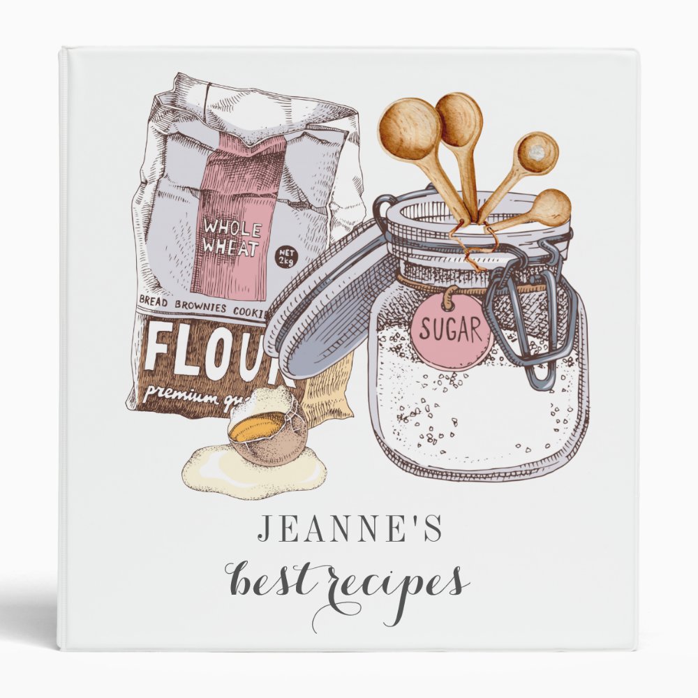 Personalized Recipes 3 Ring Binder