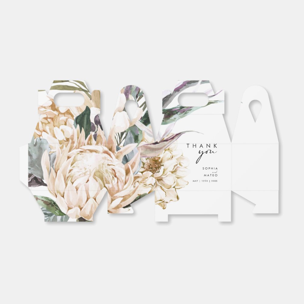 White Floral Wedding Favor Box
