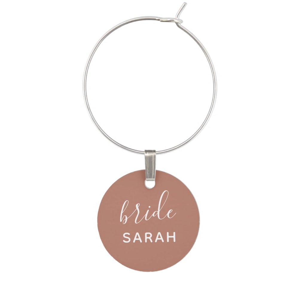 Blush Bachelorette Personalized Bride Gift Wine Charm