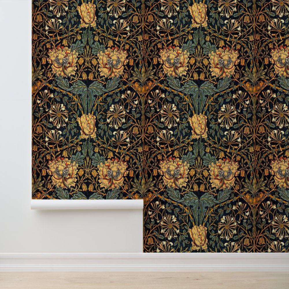 William Morris Honeysuckle Pattern Wallpaper