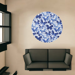 Blue Watercolor Butterfly Rug