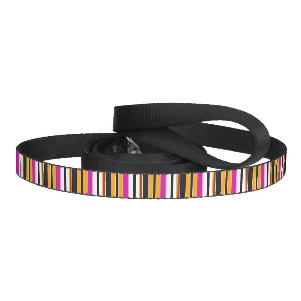 Cute black orange stripes pet leash