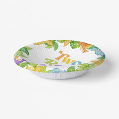 Two Rex Dinosaur 2nd Second Birthday Party Paper Bowls