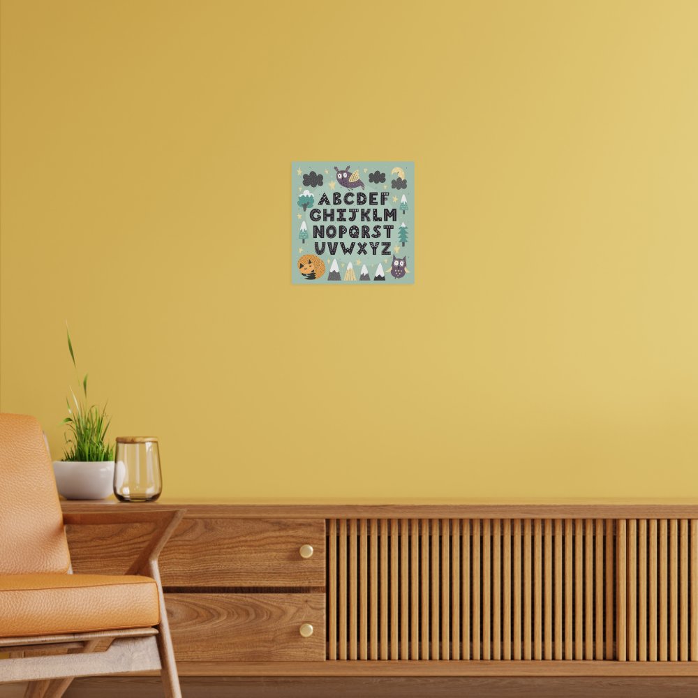 Cute Whimsical Woodland Animals ABC Alphabet Poster