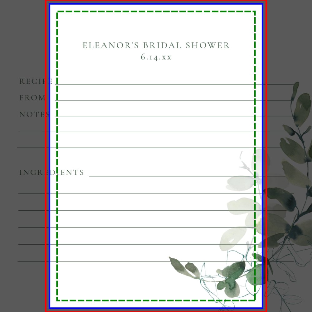 Eucalyptus Bridal Shower Recipe Cards