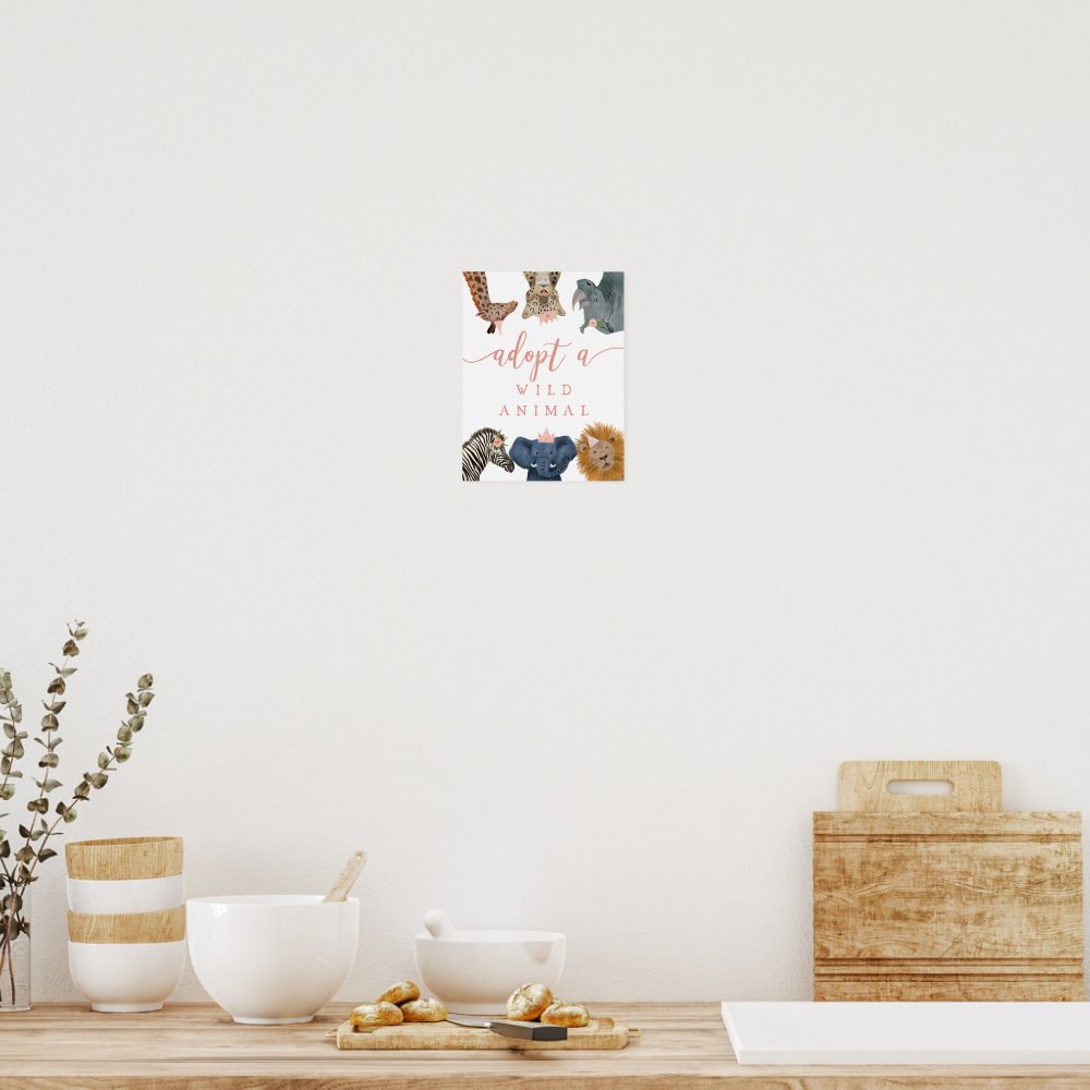 Adoption Center | Pink Safari Birthday Party Sign