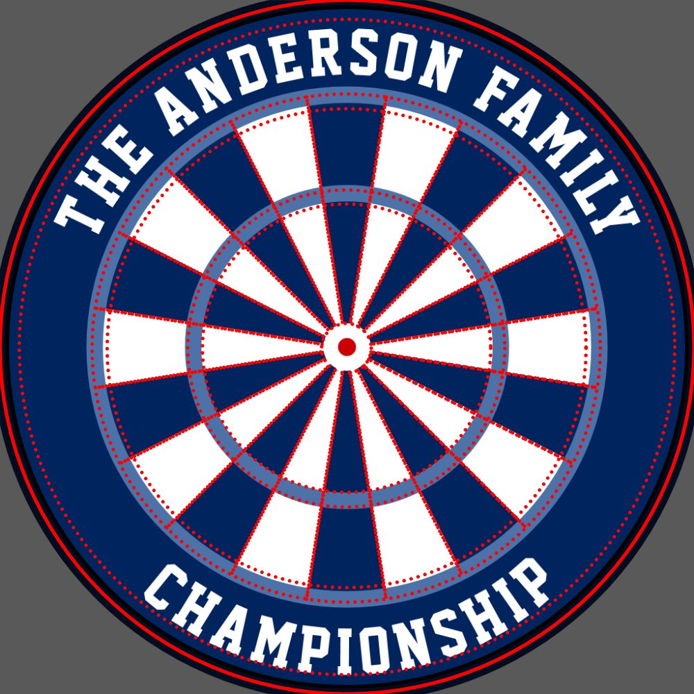 Custom Family Name Personalized Blue Dartboard