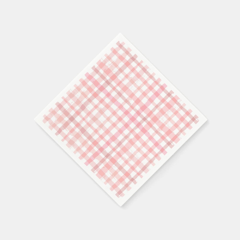 Strawberry Party Napkins | Gingham Napkins