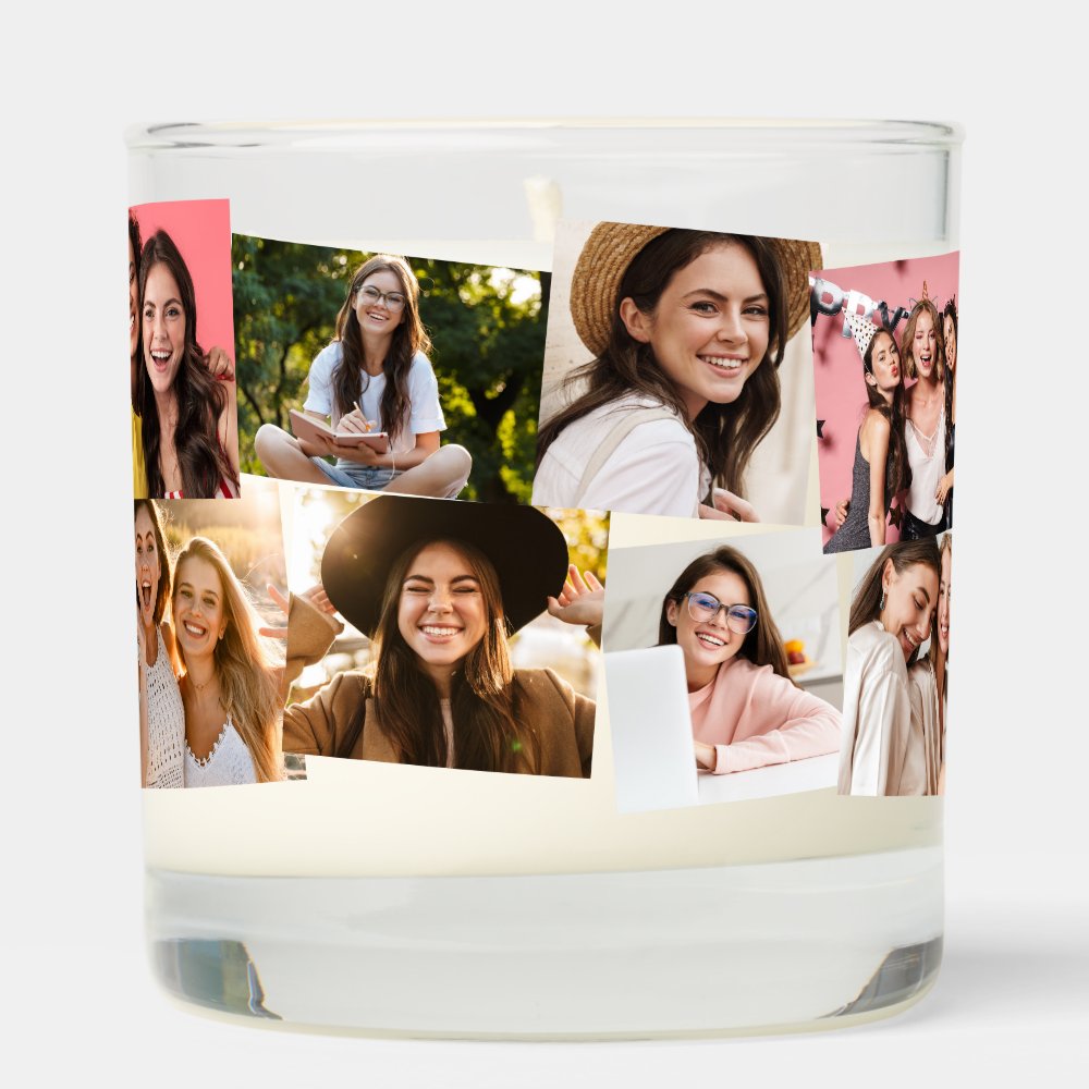 14 photo collage fun custom text scented candle