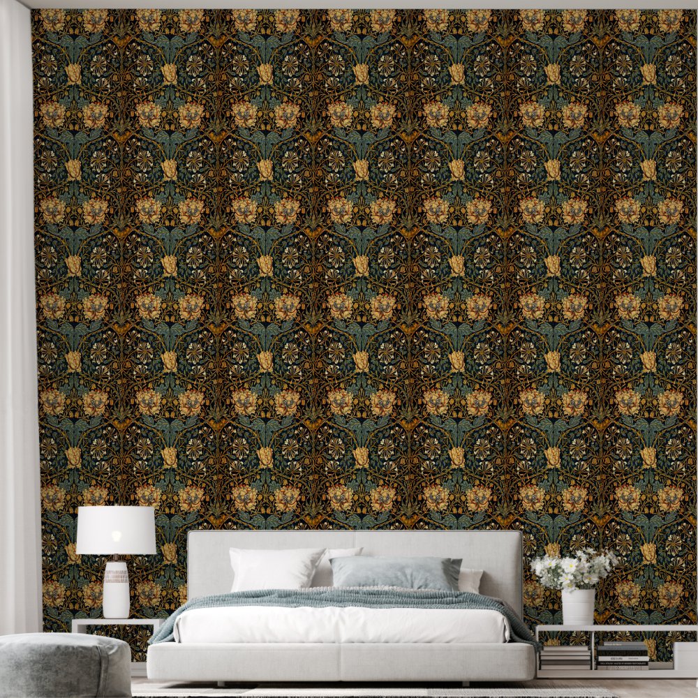 William Morris Honeysuckle Pattern Wallpaper