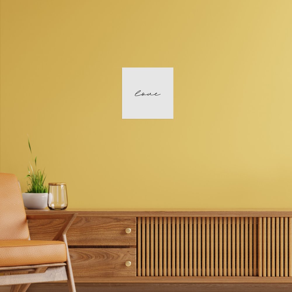 simple black white hand written love art poster