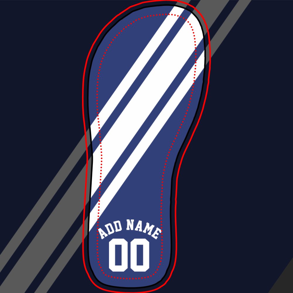 Blue Sports Jersey Custom Name Number Flip Flops