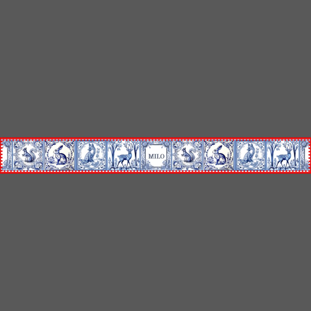 Blue and White Woodland Tiles Custom Pet Bowl