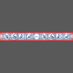 Blue and White Woodland Tiles Custom Pet Bowl