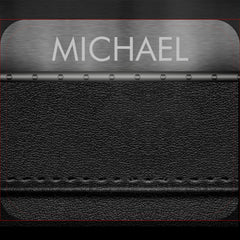 Black Leather Look Metal Band Monogram    Mouse Pad