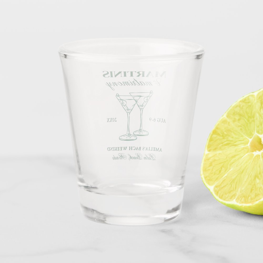Martinis & Matrimony Bachelorette Weekend Shot Glass