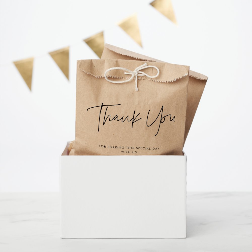 Modern minimalist wedding favor bags