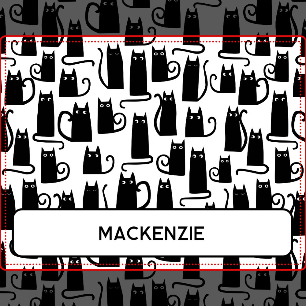 Fun Black Cat Personalized Custom Name Metal Lunch Box