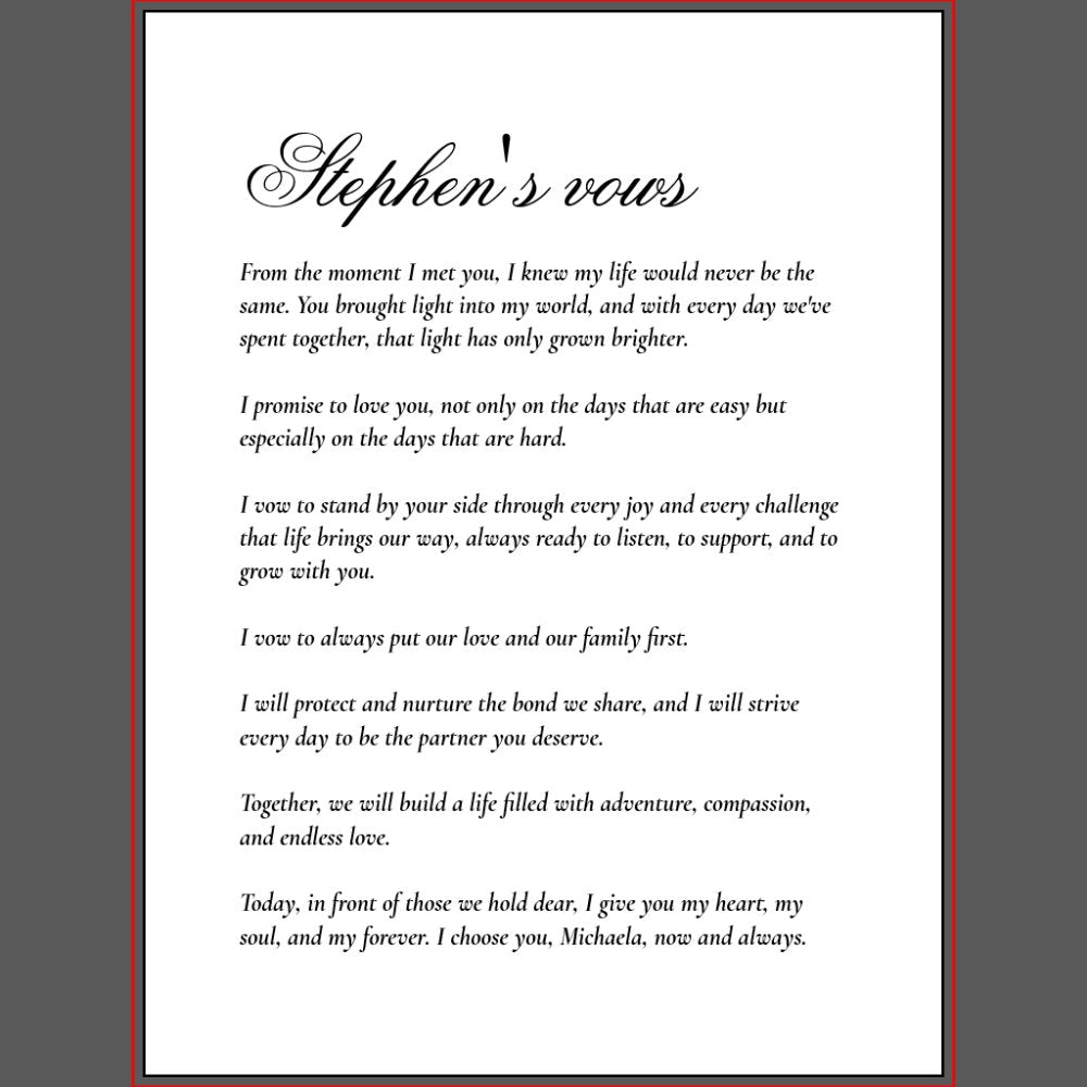 Married Couple's Wedding Vows & Photo Wall Art Sets