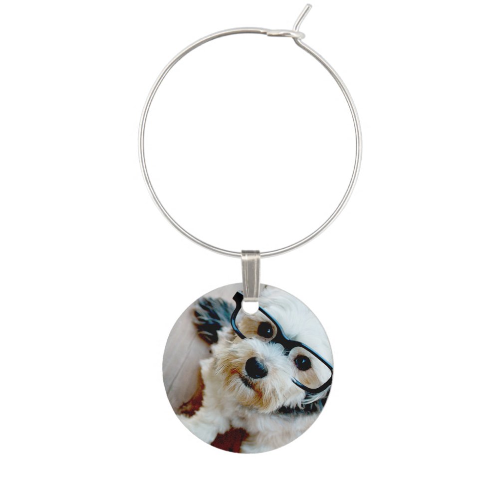 Create Your Own Collage with 4 Photos Wine Charm