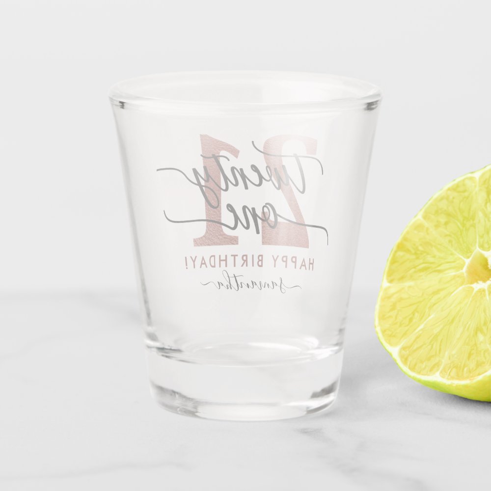 Rose Gold 21st Birthday Shot Glass
