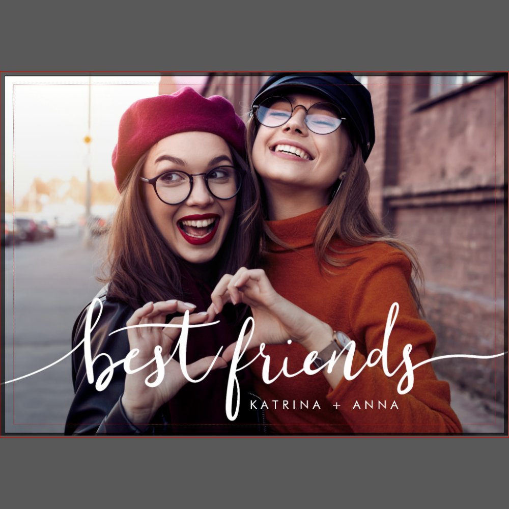 best friends modern script keepsake photo block