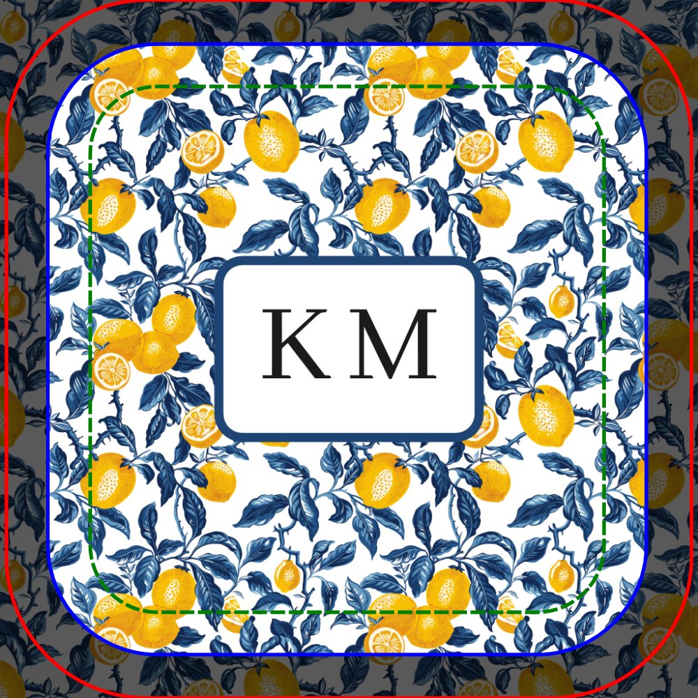 Personalized Mediterranean Lemon  Oven Mitt & Pot Holder Set