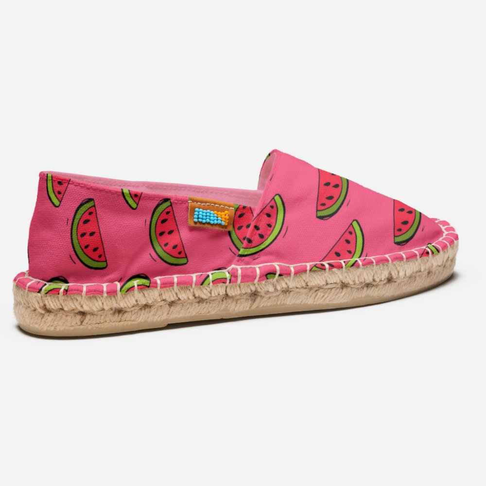 Summer Watermelon on Pink Pattern Espadrilles