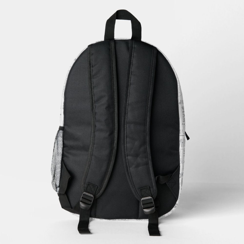 PEANUTS | Snoopy on Black White Comics Printed Backpack