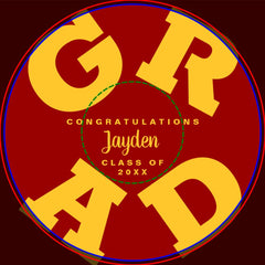 Gold on Cardinal Red Bold Graduation Paper Bowls