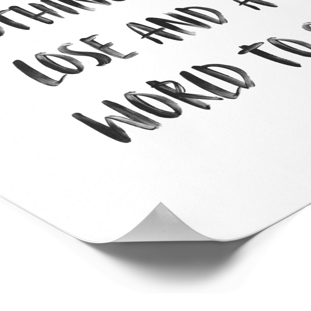Motivational Travel Quote Minimal Black Brush Poster