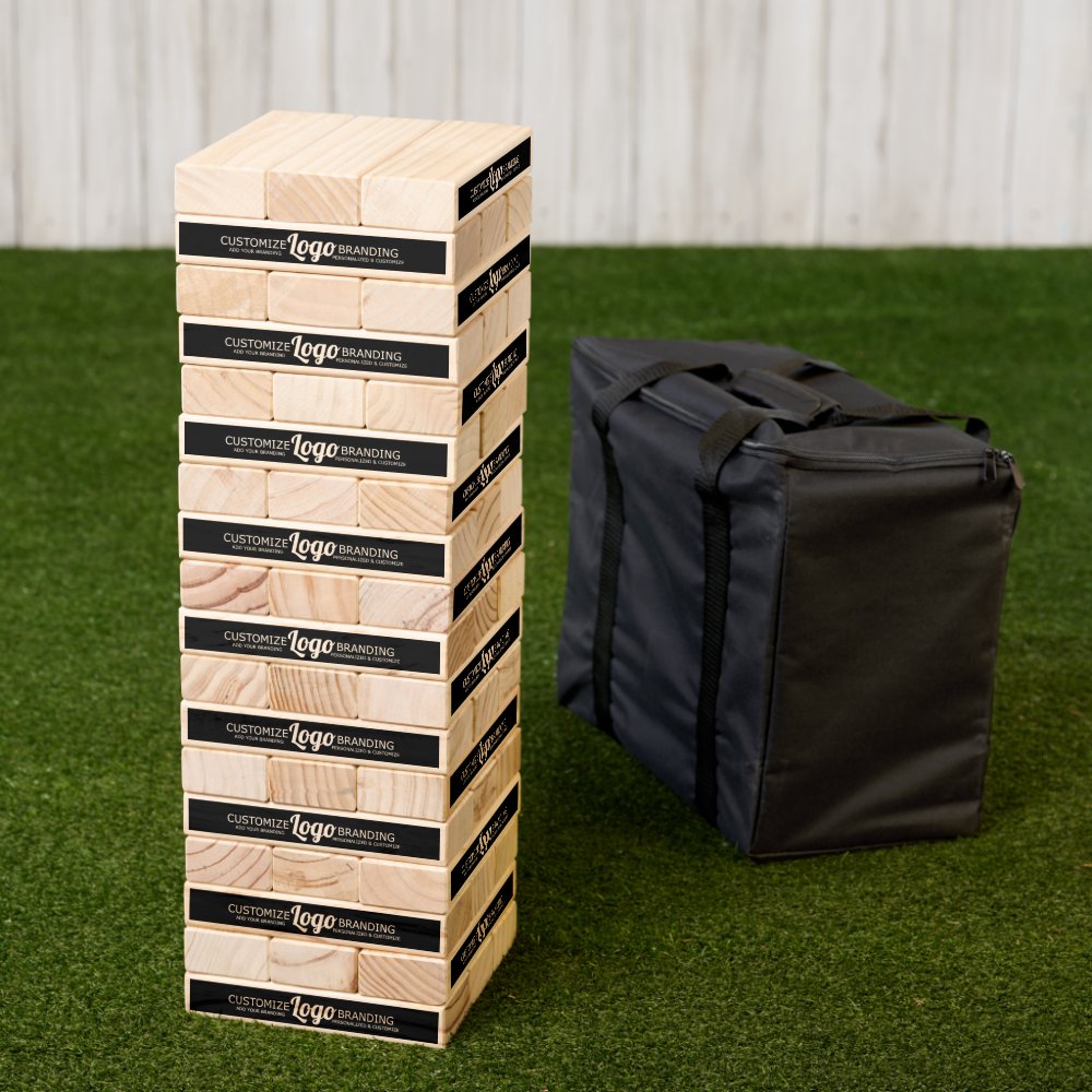 Company Party Game | Custom Logo Wooden Block  Topple Tower