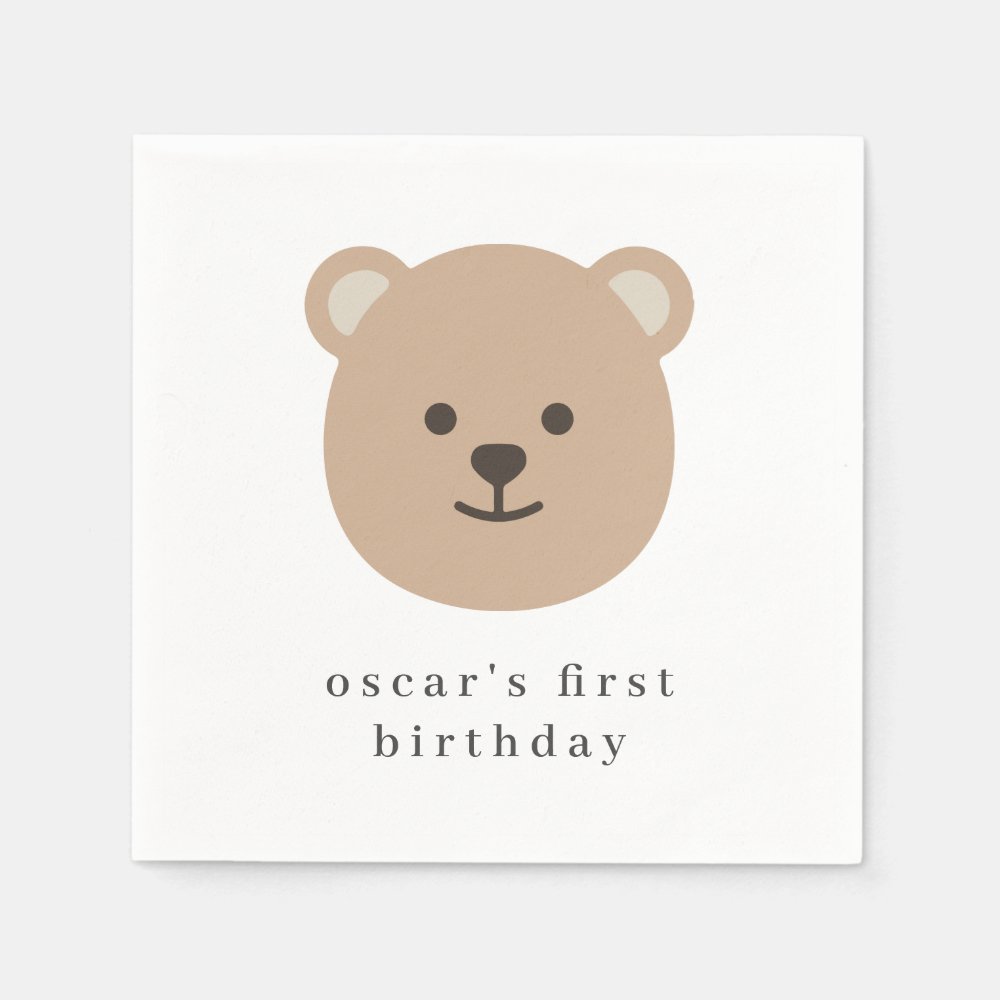 Teddy Bear Face Paper Napkin