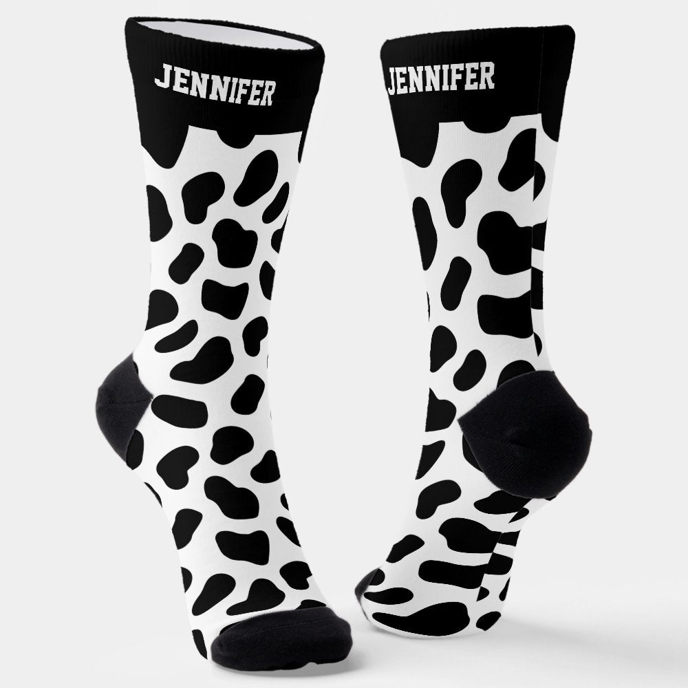 Cute Dalmatian Spot Pattern Dog Lover Socks