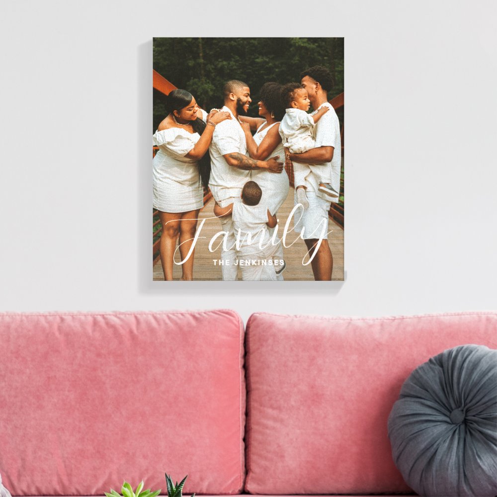 Family Life Personalized Photo Wrapped Canvas Print