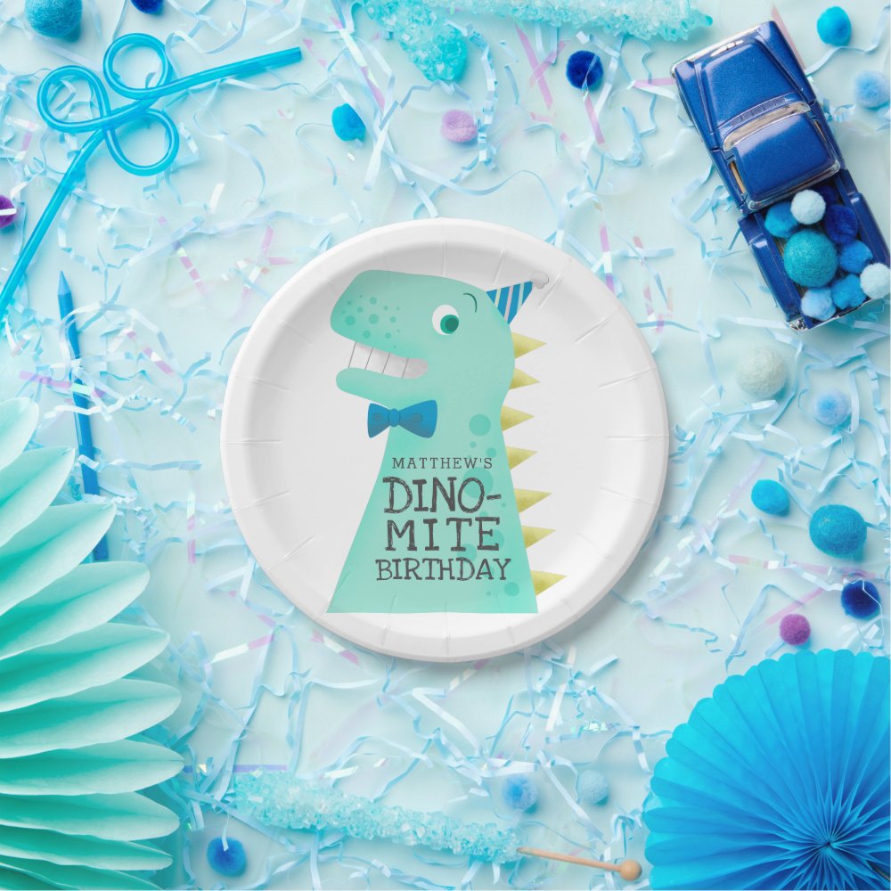 DINO-MITE Dinosaur Boys Birthday Party Paper Plates