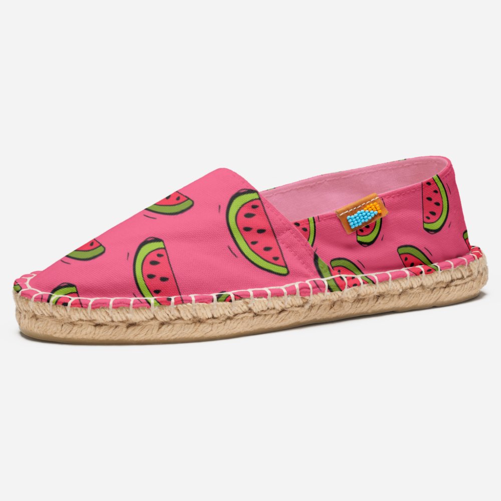 Summer Watermelon on Pink Pattern Espadrilles