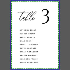 Modern Minimal Wedding Table Seating Chart Cards