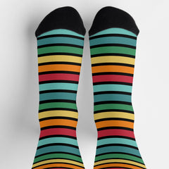 Personalized Initial Retro Stripey  Socks