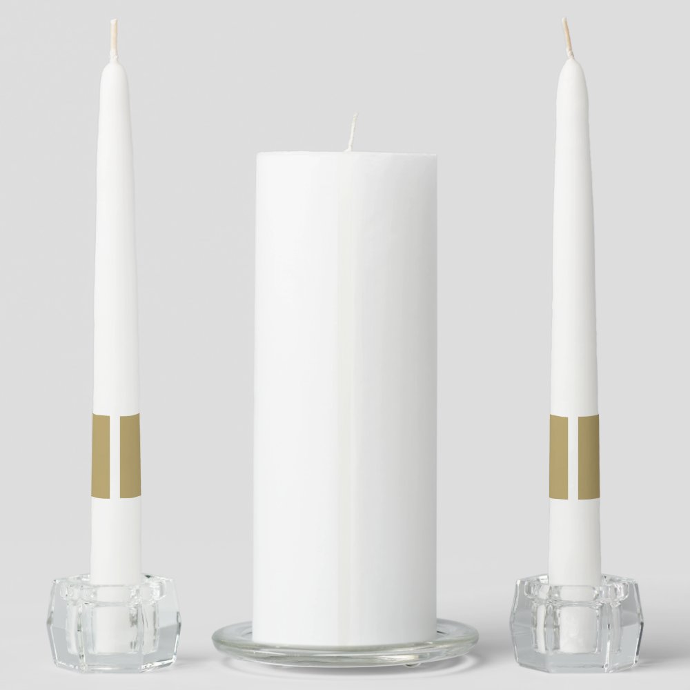 Classic Antique Gold Monogram Wedding Unity Candle Set
