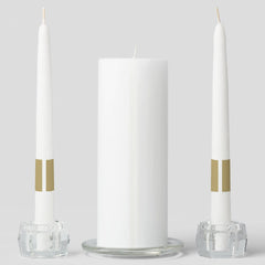 Classic Antique Gold Monogram Wedding Unity Candle Set