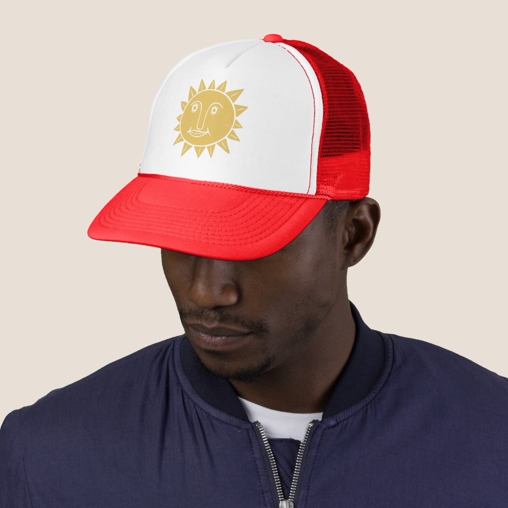 Happy Smiling Sunshine Design Trucker Hat