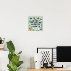 Cute Whimsical Woodland Animals ABC Alphabet Poster