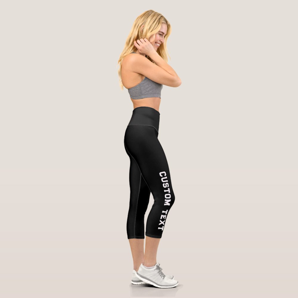 Create Your Own Custom Text Capri Leggings
