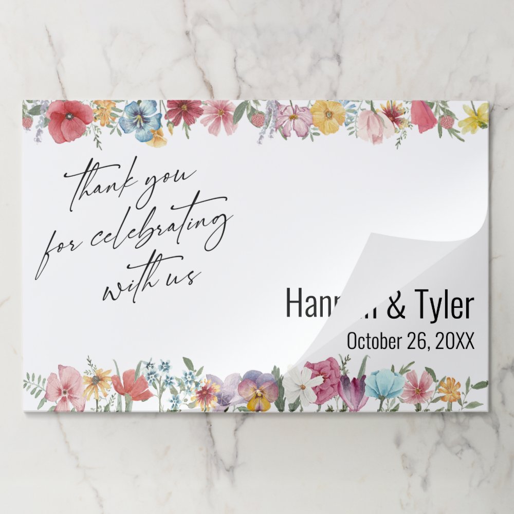 Meadow Wildflower Thank You Paper Placemats