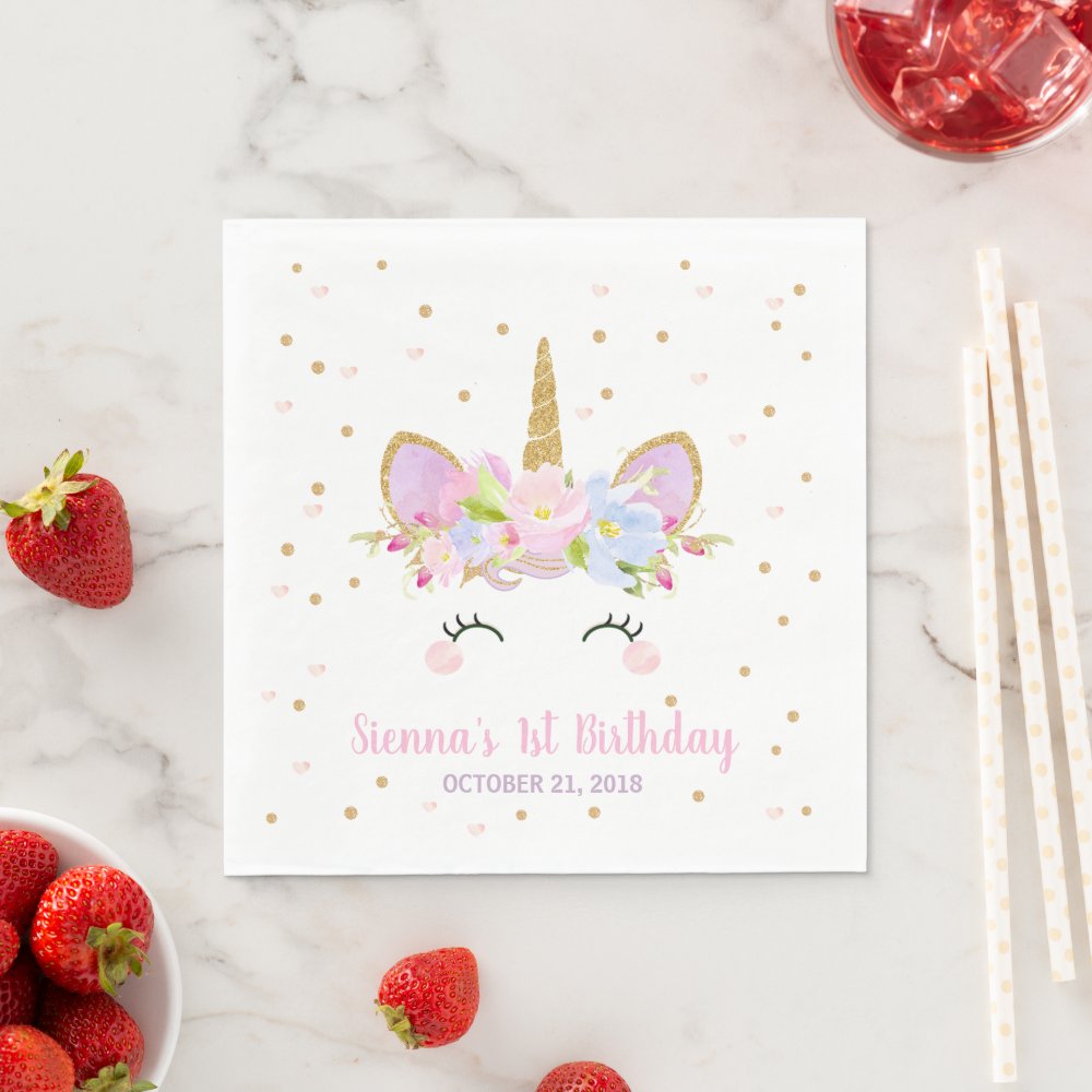 Unicorn Birthday Party Paper Napkins Serviettes