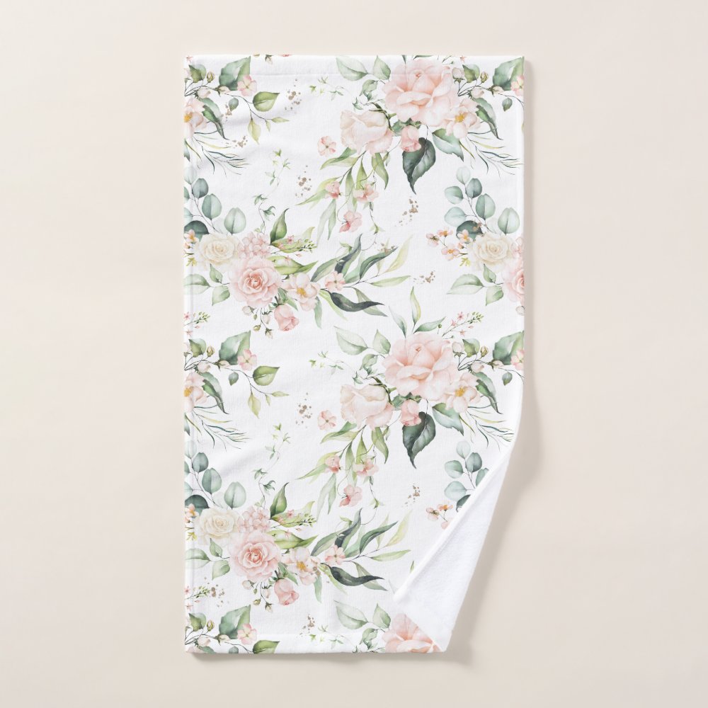 Elegant Blush Pink Eucalyptus Bath Towel Set