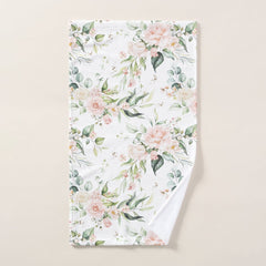 Elegant Blush Pink Eucalyptus Bath Towel Set