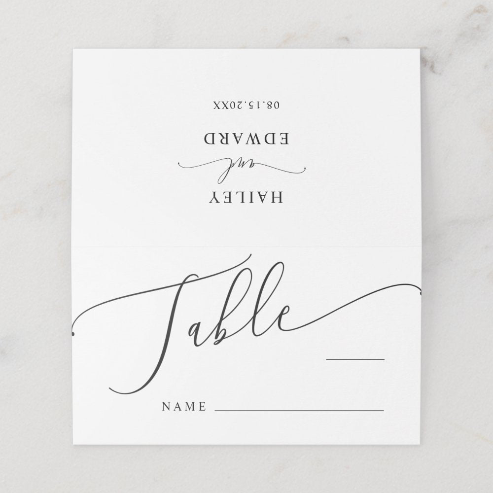 Minimal Wedding Table Number Place Card