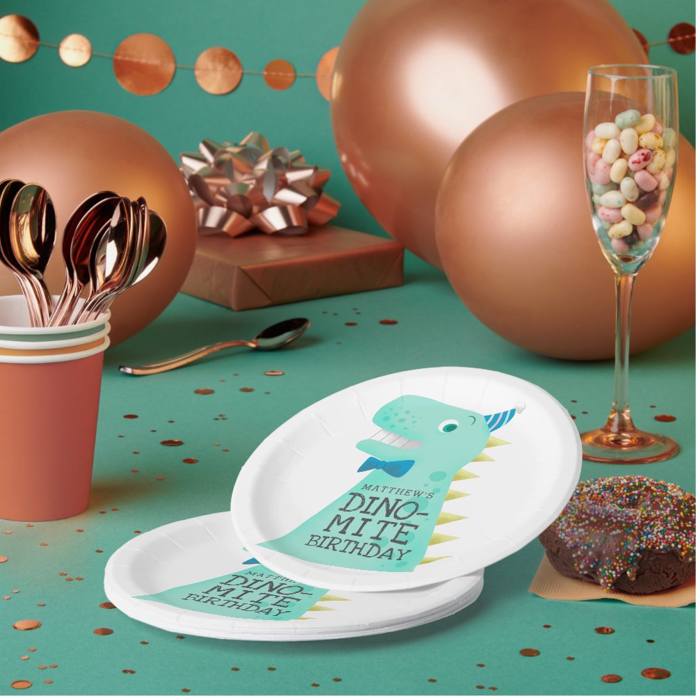 DINO-MITE Dinosaur Boys Birthday Party Paper Plates
